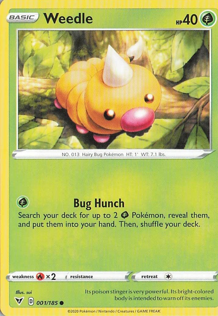 Weedle 001/185 Common Vivid Voltage Pokemon Near Mint (L1)