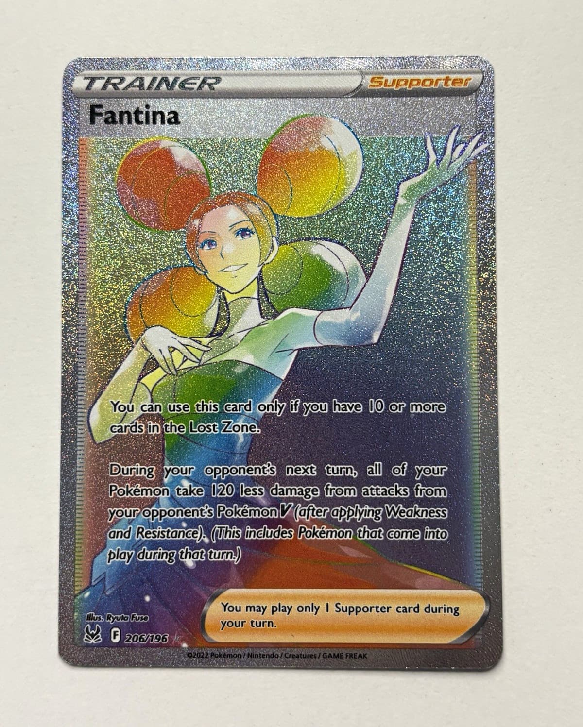Pokemon TCG Fantina 206/196 SWSH11 Lost Origin Secret Rare Full Art Holo EN