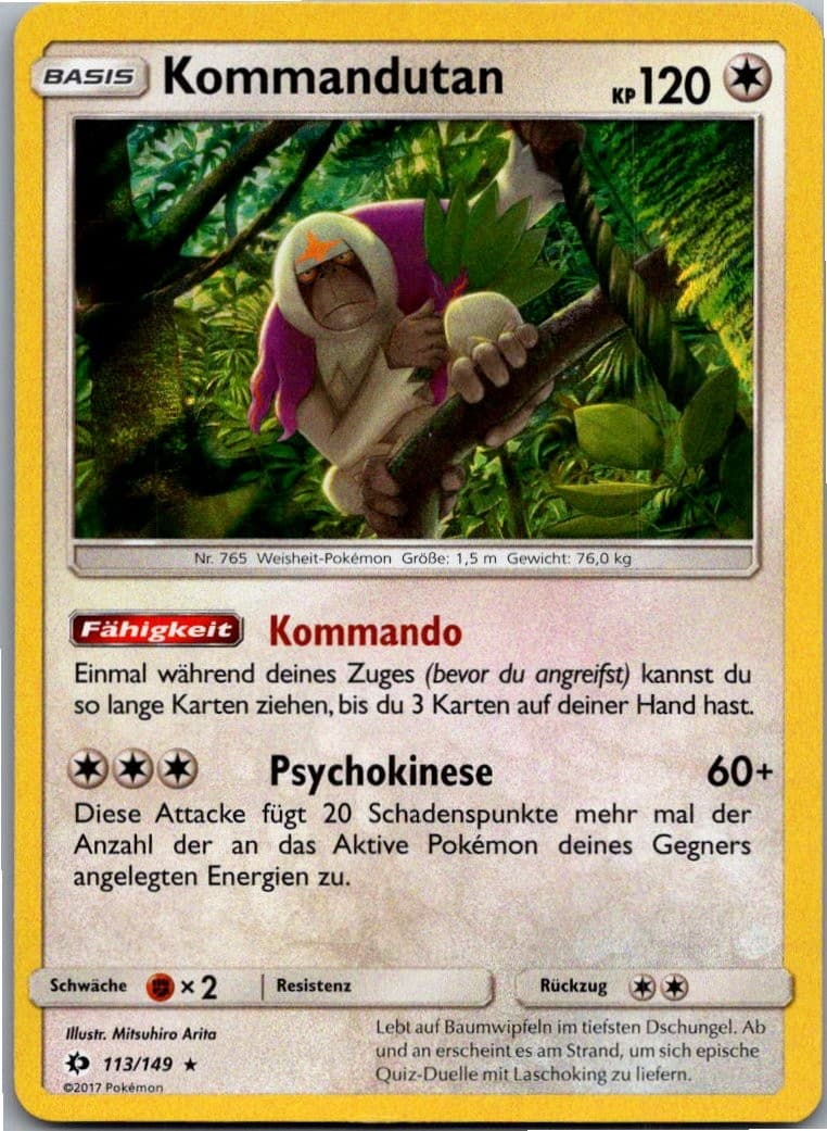 Pokemon Kommandutan 113/149 Sonne & Mond Holo Deutsch