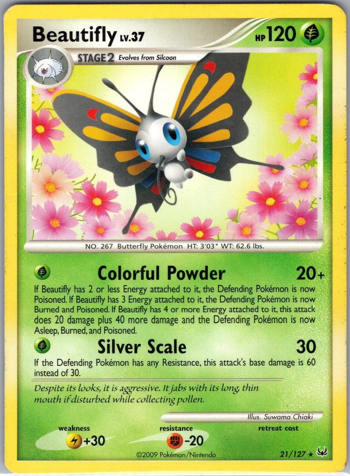 Beautifly 21/127 Rare Platinum Pokemon Lightly Played