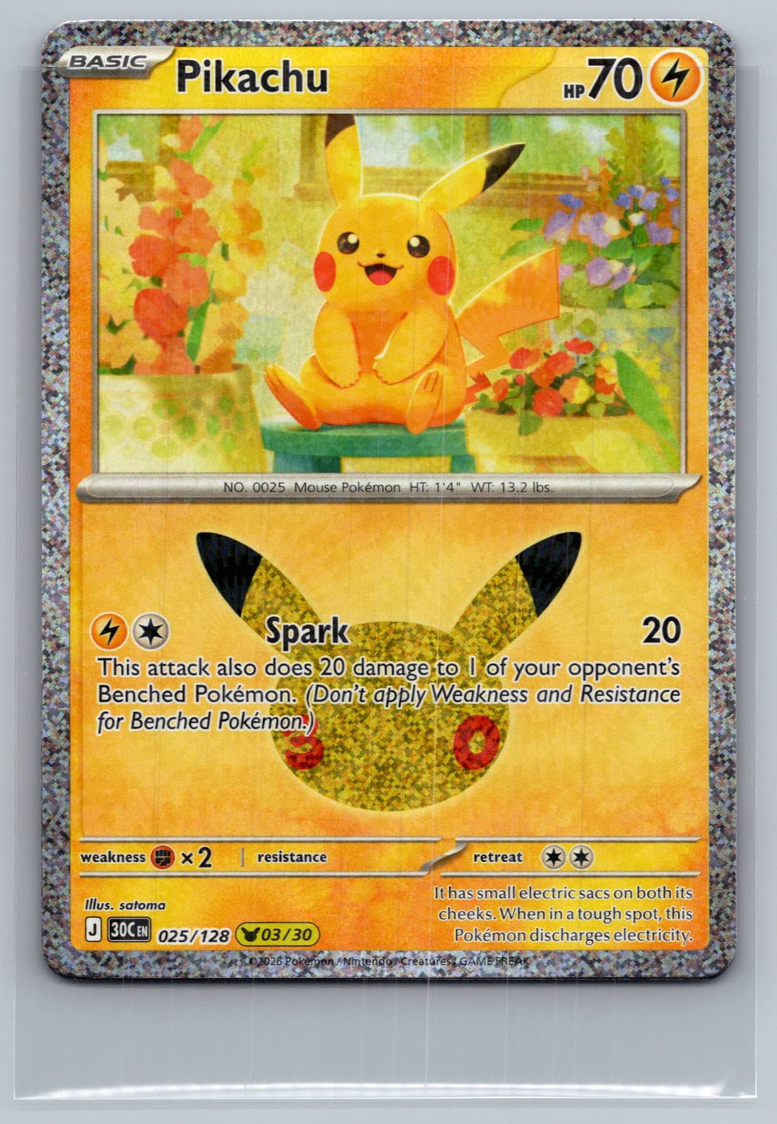 Pikachu #25/128 2026 30th Celebration Pokemon TCG