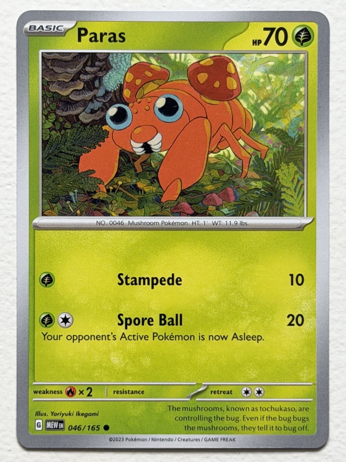 Paras 46/165 151 Common Near Mint Pokemon
