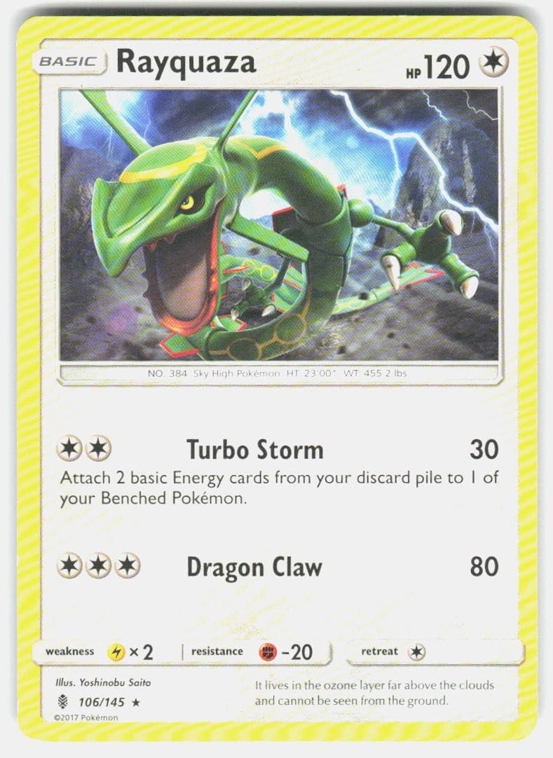 RAYQUAZA 106/145 RARE GUARDIANS RISING POKEMON LP