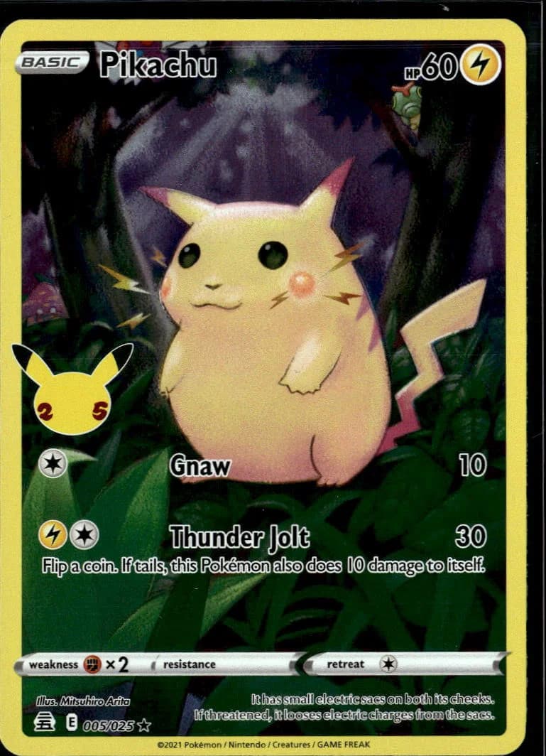 Pikachu 2021 Celebrations Holo Rare #5/25