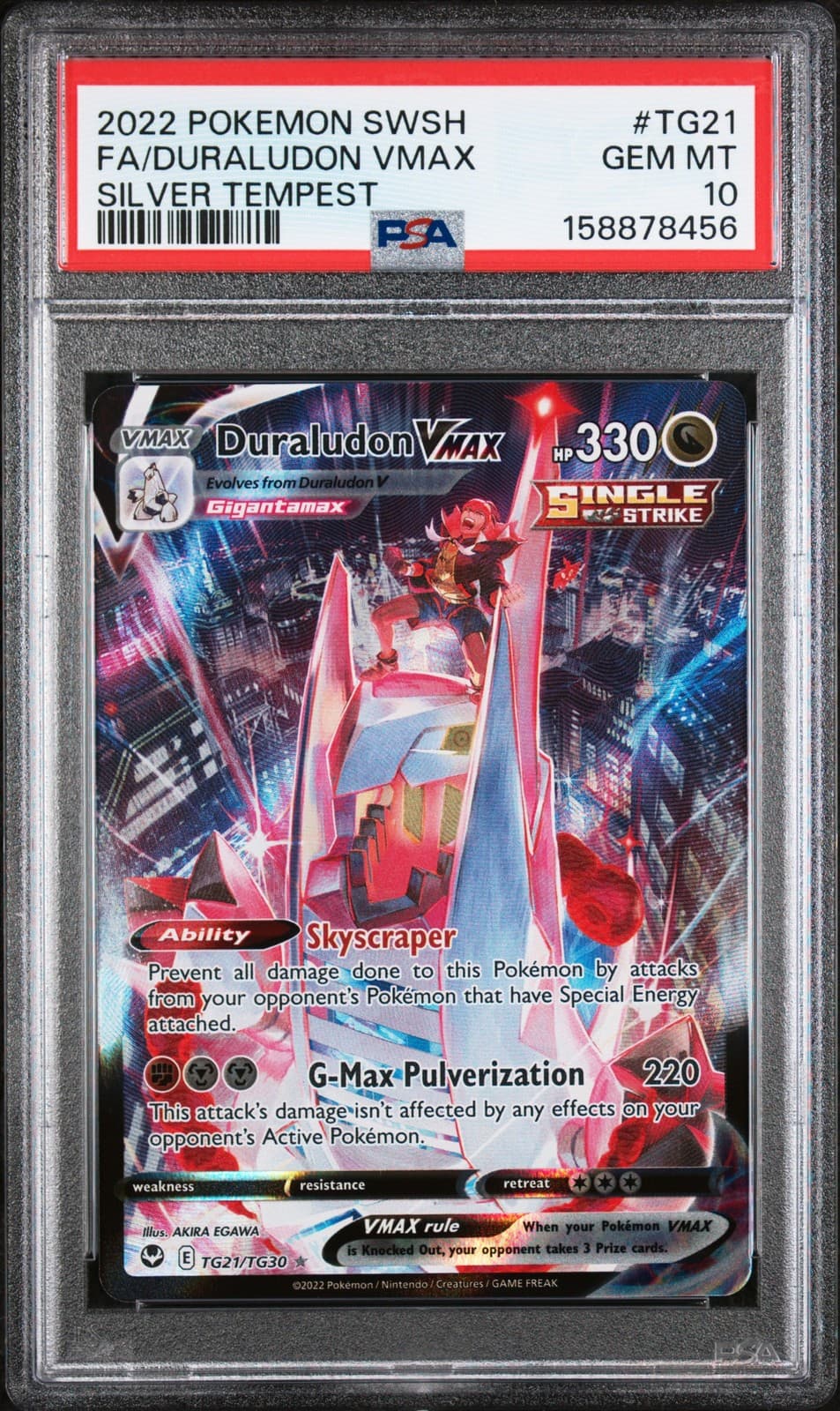 FA/Duraludon Vmax - #TG21 Pokemon Sword & Shield Silver Tempest PSA 10