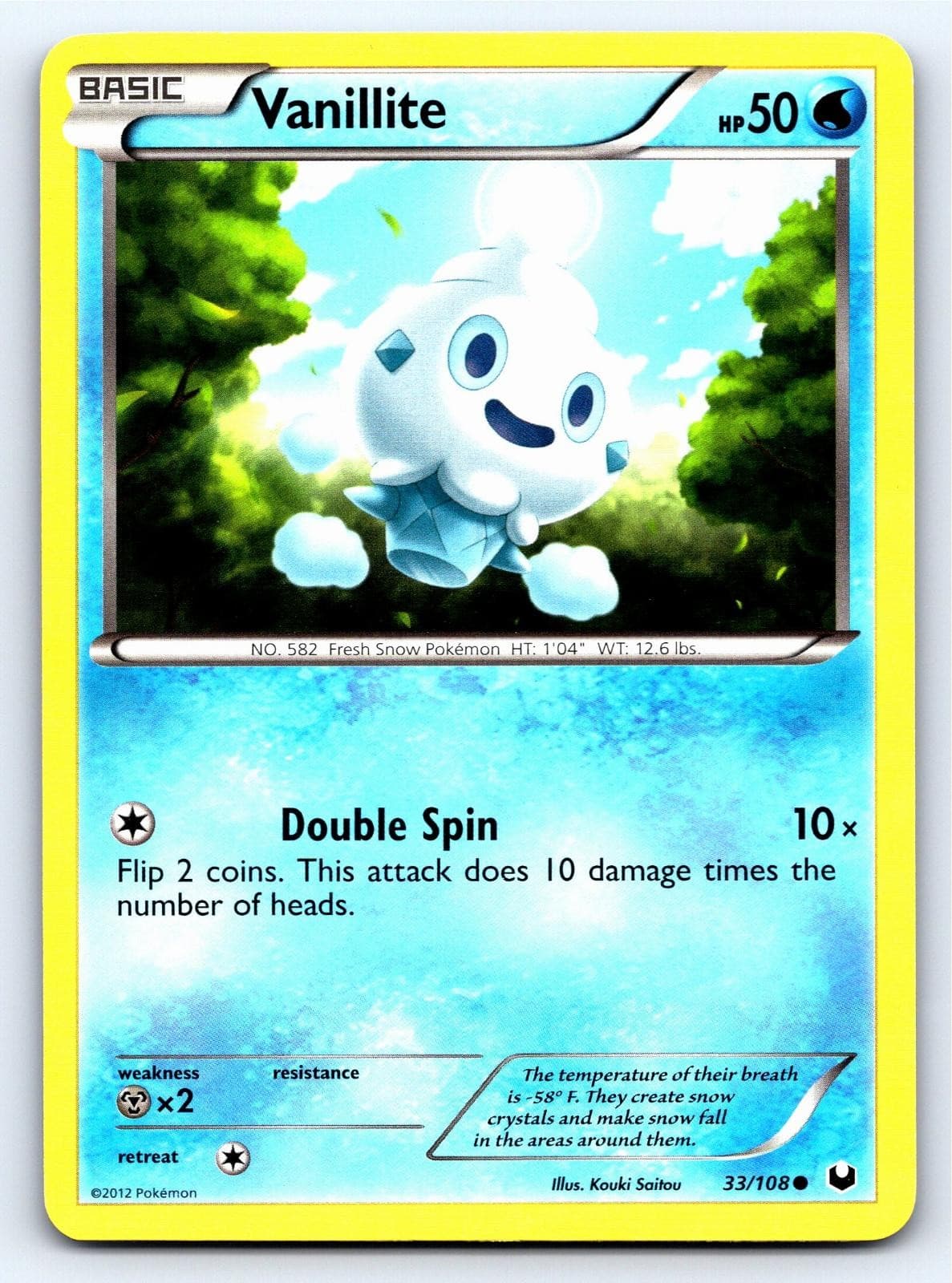 Vanillite 33/108 Common Dark Explorers Pokemon Near Mint