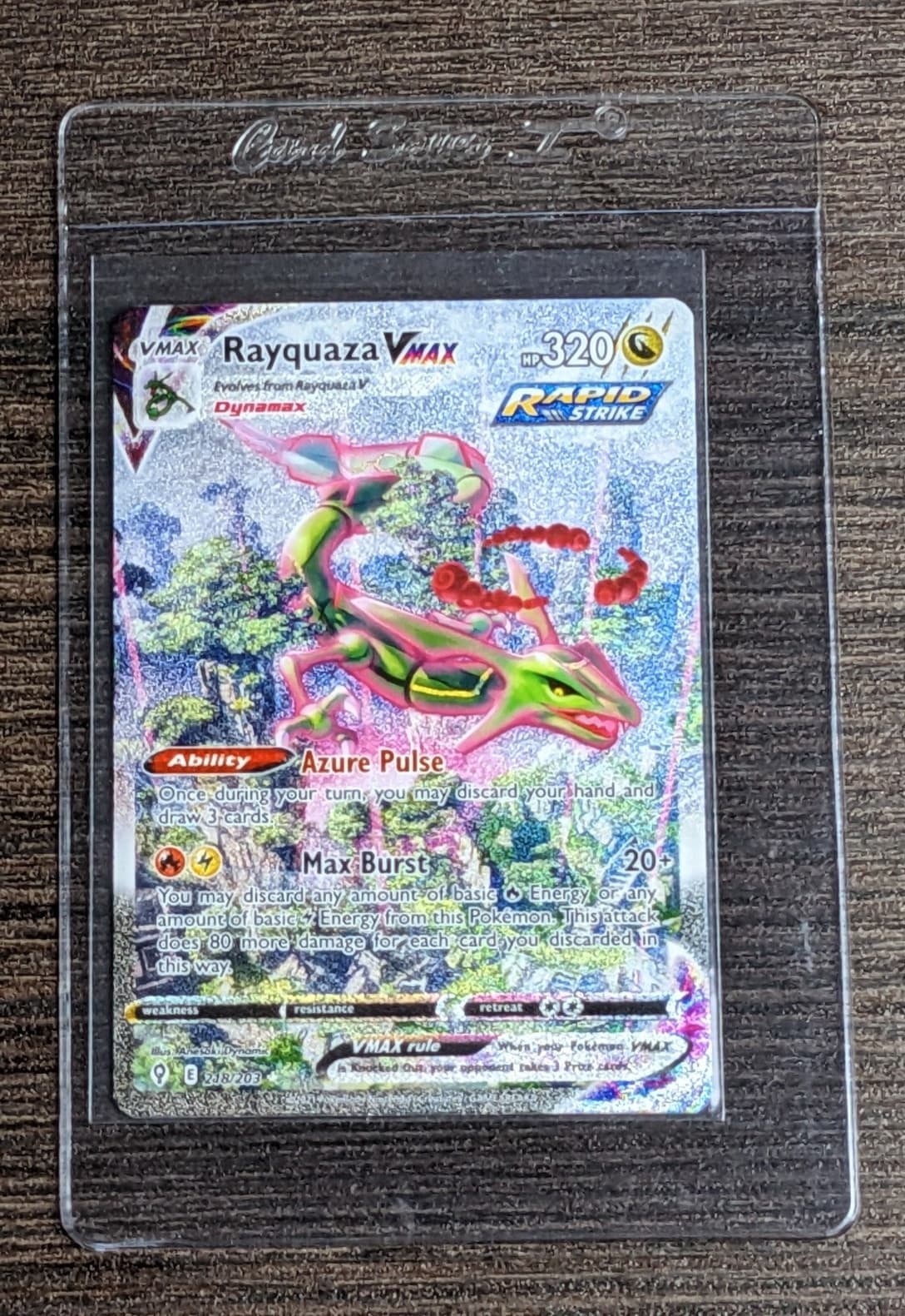 Pokemon Rayquaza VMAX Evolving Skies Secret Full Alt Art #218
