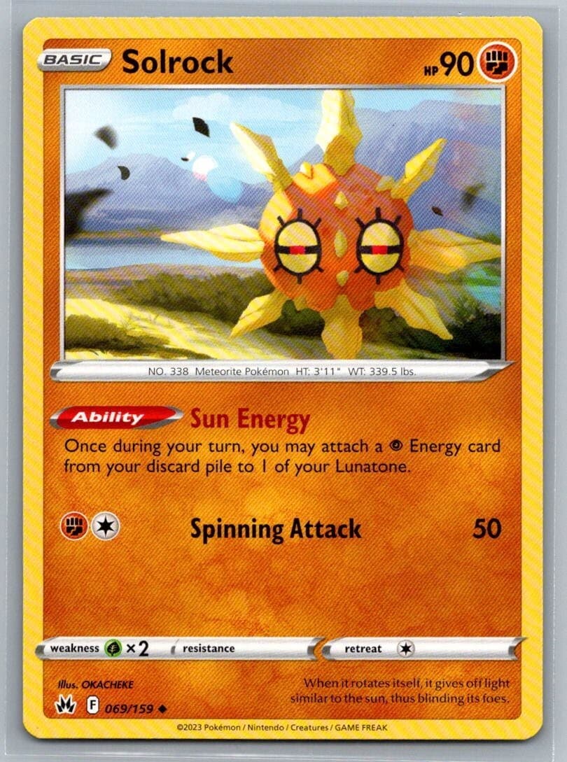 Solrock 69/159 Crown Zenith Uncommon Pokémon TCG 2023