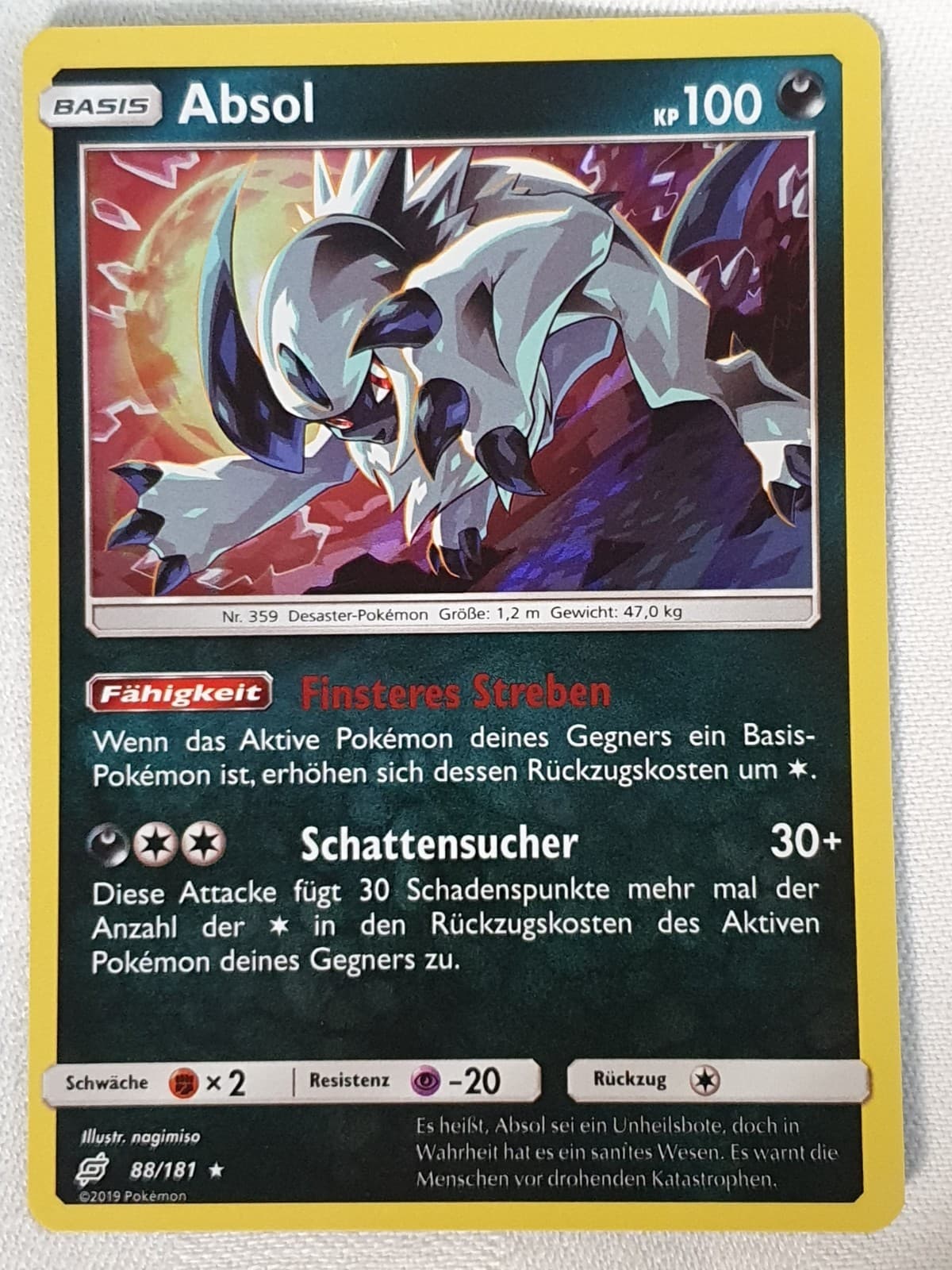 Pokémonkarte Absol 88/181 Teams sind Trumpf Holo