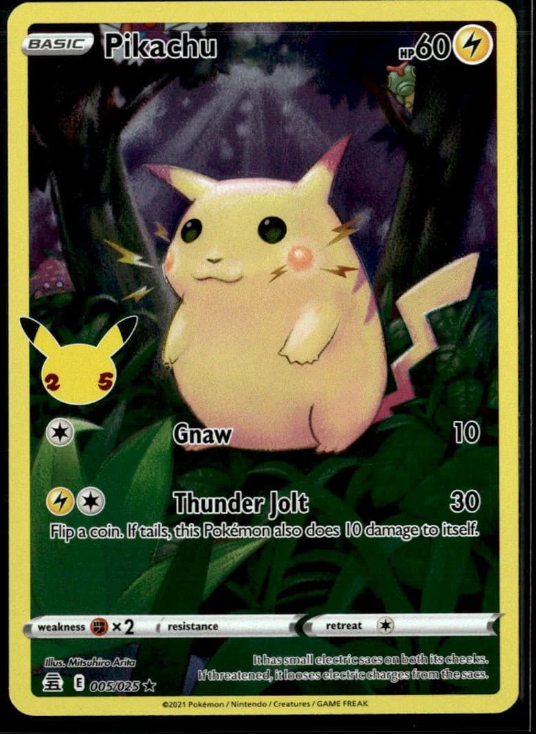 Pikachu 2021 Celebrations Holo Rare #5/25