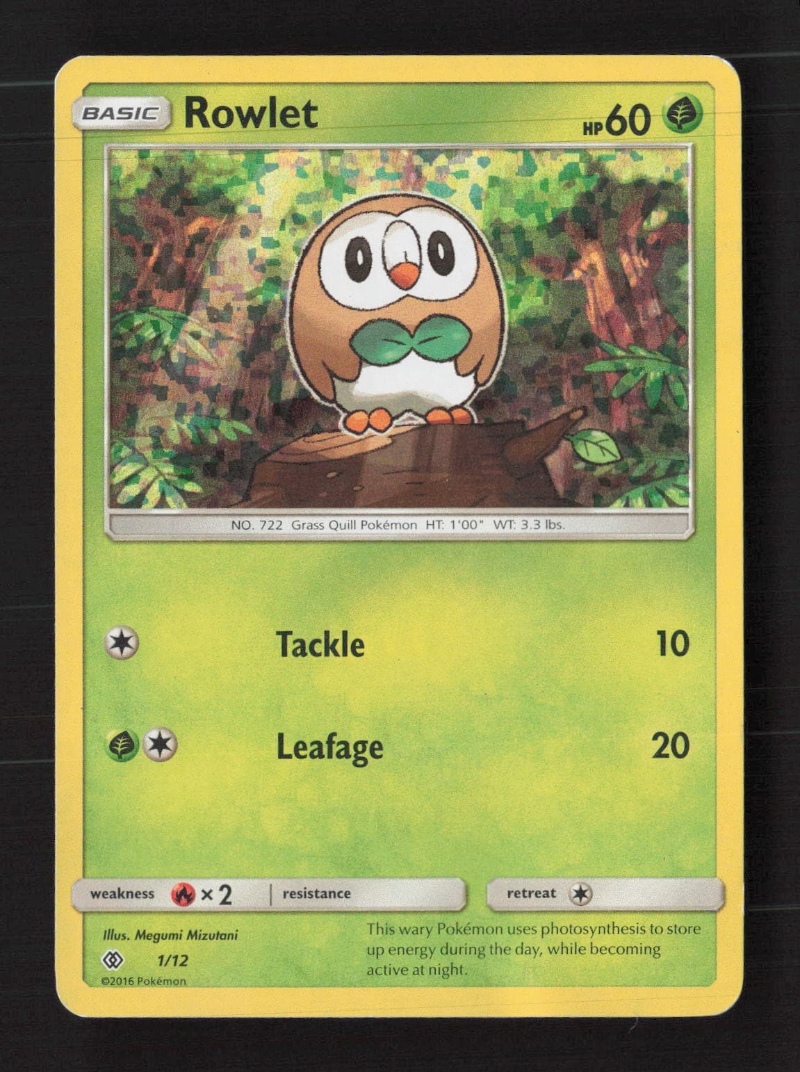 McDonald's Promos 2017 #001/012 Rowlet Promo, Holo