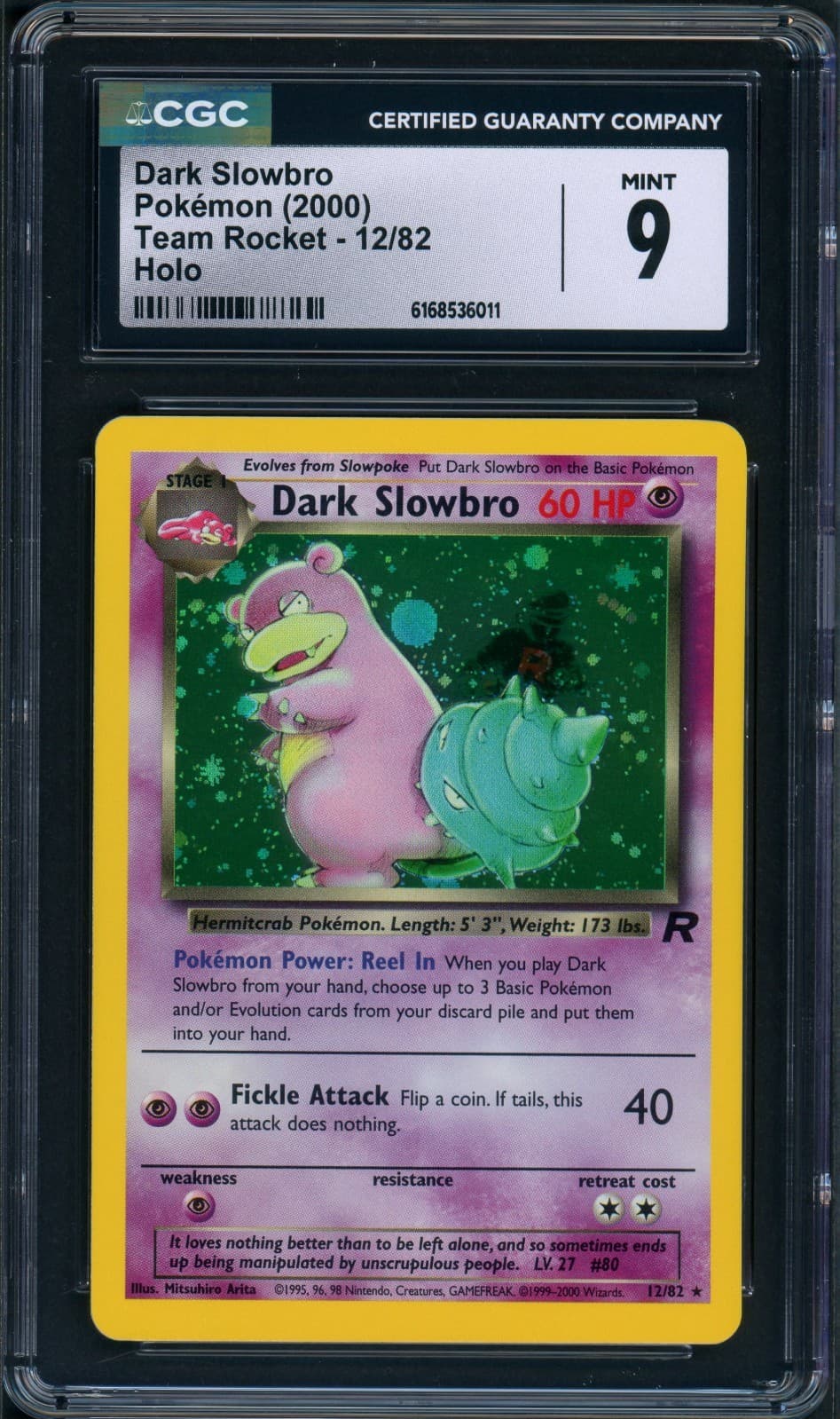 CGC 9 MINT Dark Slowbro Team Rocket 12/82 Holo Pokemon Card