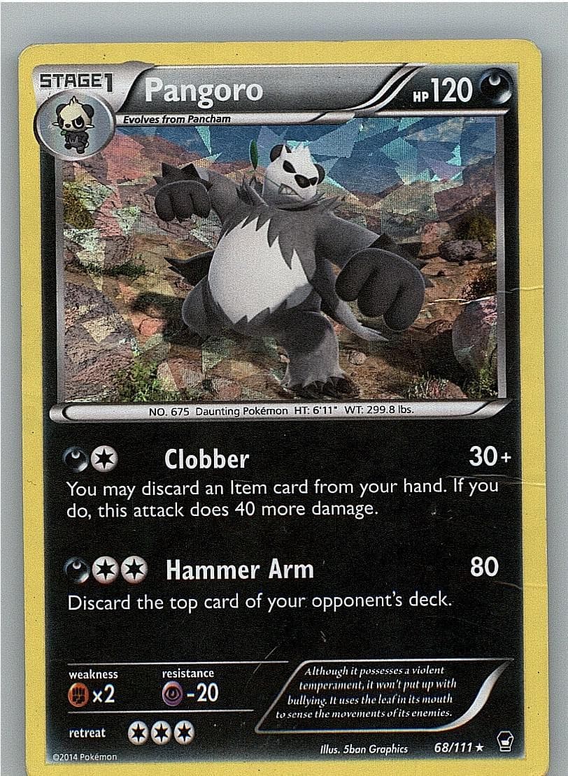 Pangoro 68/111 Rare Furious Fists Pokemon Moderately Played