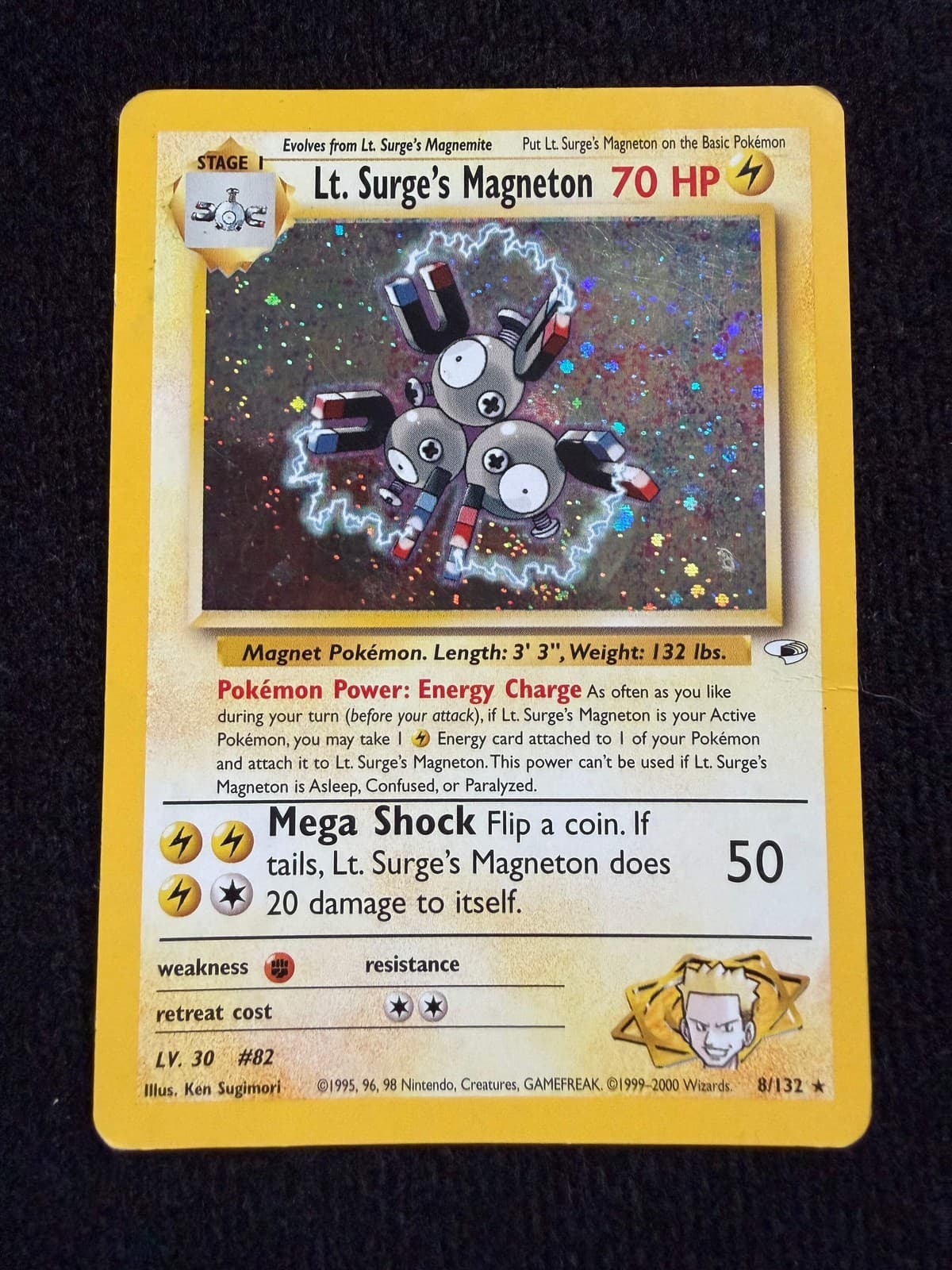 LT. Surge's Magneton #8 - Gym Heroes (2000) - Holo