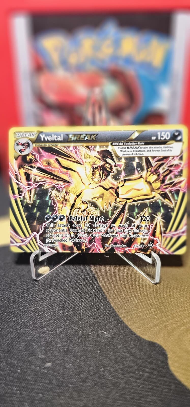 2016 POKEMON XY STEAM SIEGE #66/114 YVELTAL BREAK TOP HALF 66/114