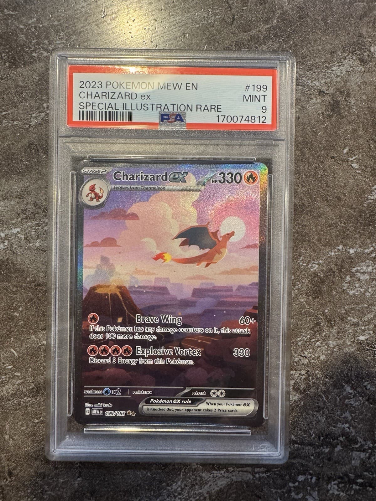 Charizard EX 199/165 Sv: Scarlet & Violet 151 Holo PSA 9
