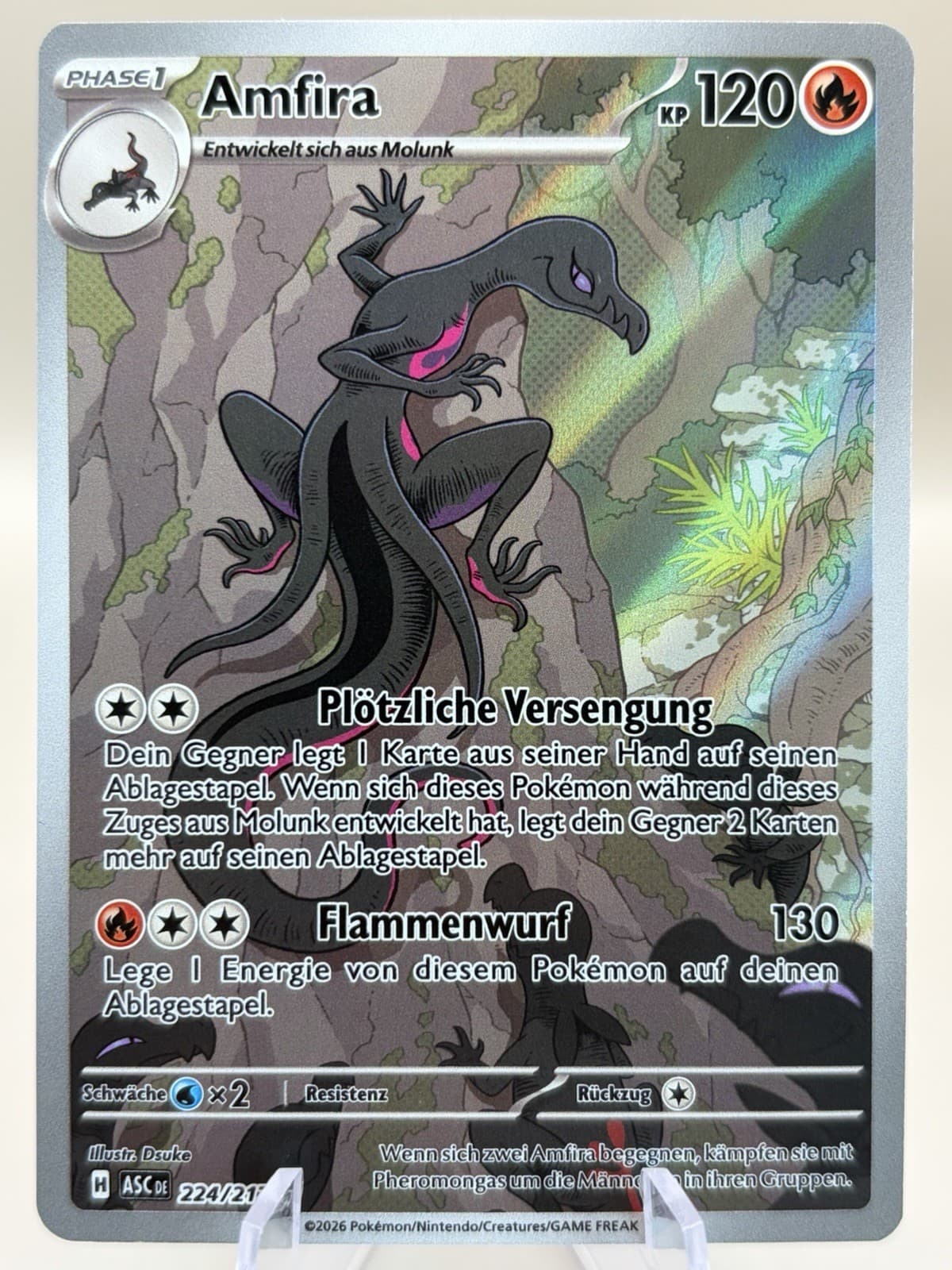 Pokemon Karte Amfira ASC 224/217 Erhabene Helden Near Mint Deutsch IR