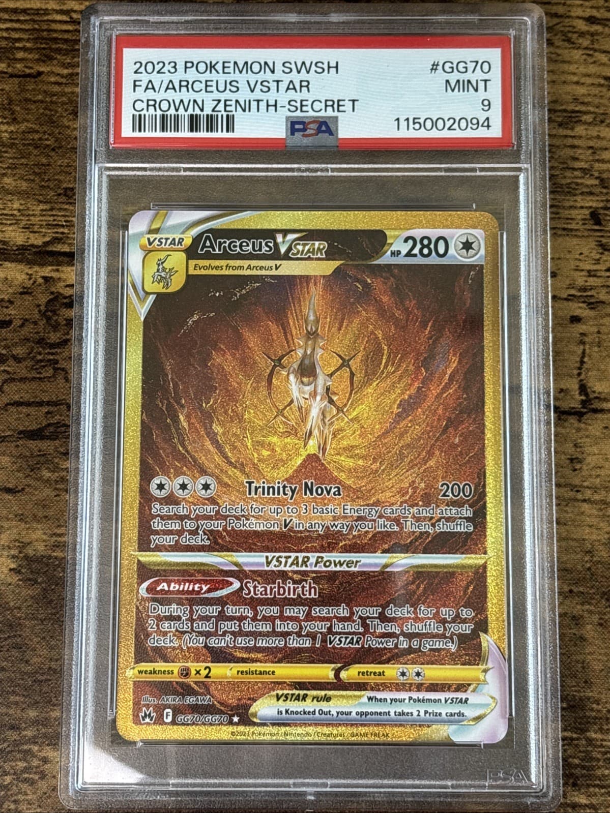 Arceus VSTAR GG70/GG70 Crown Zenith Galarian Gallery Secret PSA 9 MINT Pokemon