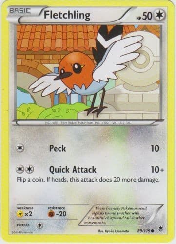 Fletchling - 89/119 - Common (Near Mint) Phantom Forces - Colorless Pokémon