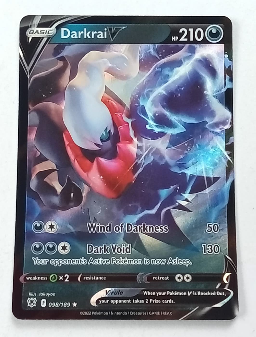 Darkrai V 98/189 Astral Radiance Holo Rare Pokémon Card 2022