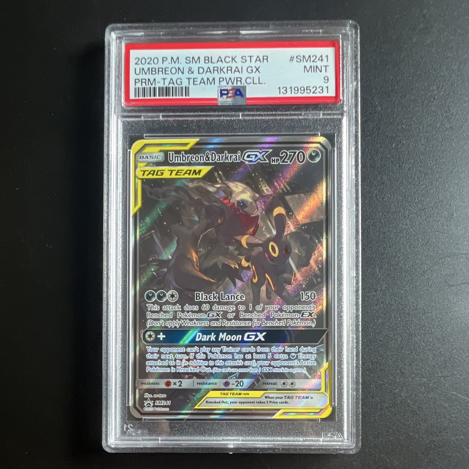 Pokémon Umbreon & Darkrai GX SM #SM241 Holo PSA 9 2020 English
