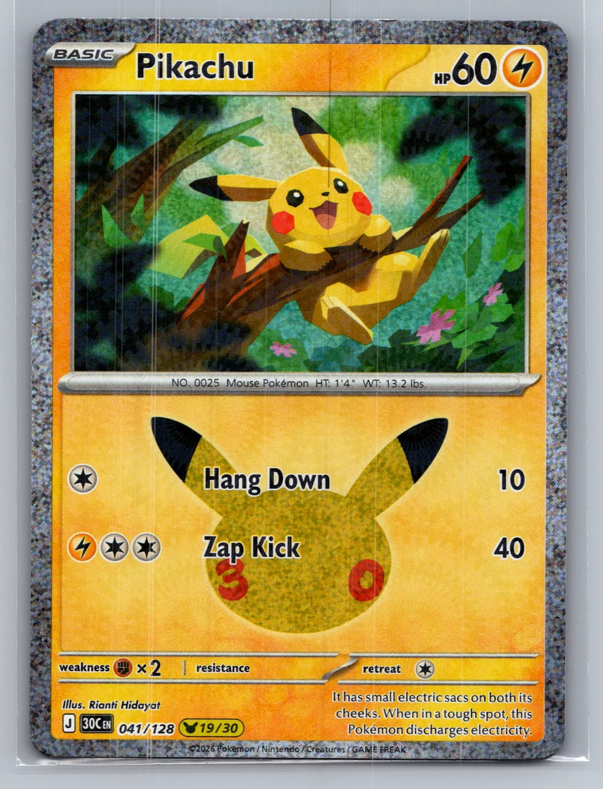 Pikachu #41/128 2026 30th Celebration Pokemon TCG