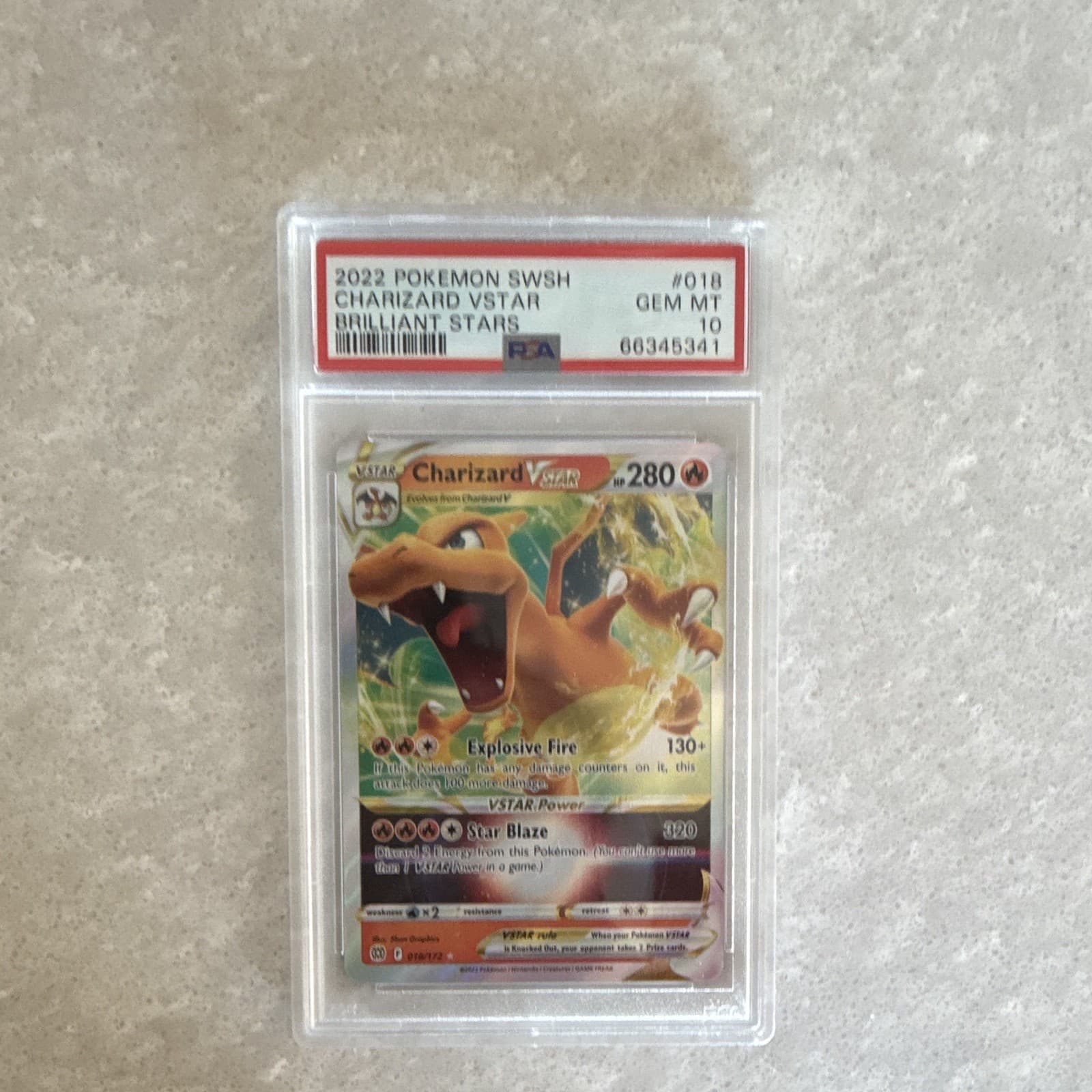 Pokemon Brilliant Stars Charizard VSTAR 018/172 Holo Ultra Rare PSA 10