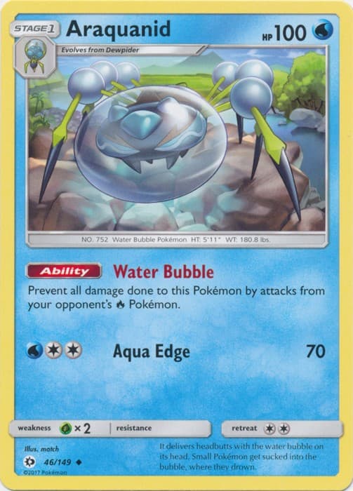 Araquanid - 46/149 - Uncommon (Lp) Sun and Moon Base Set - Water Pokémon
