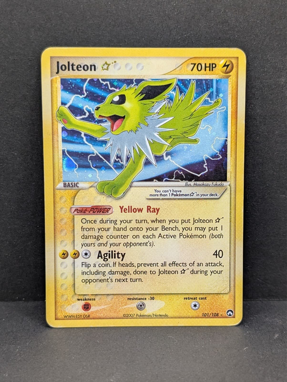 Jolteon Gold Star 101/108 Power Keepers Holo Secret Rare Pokemon TCG eevee MP