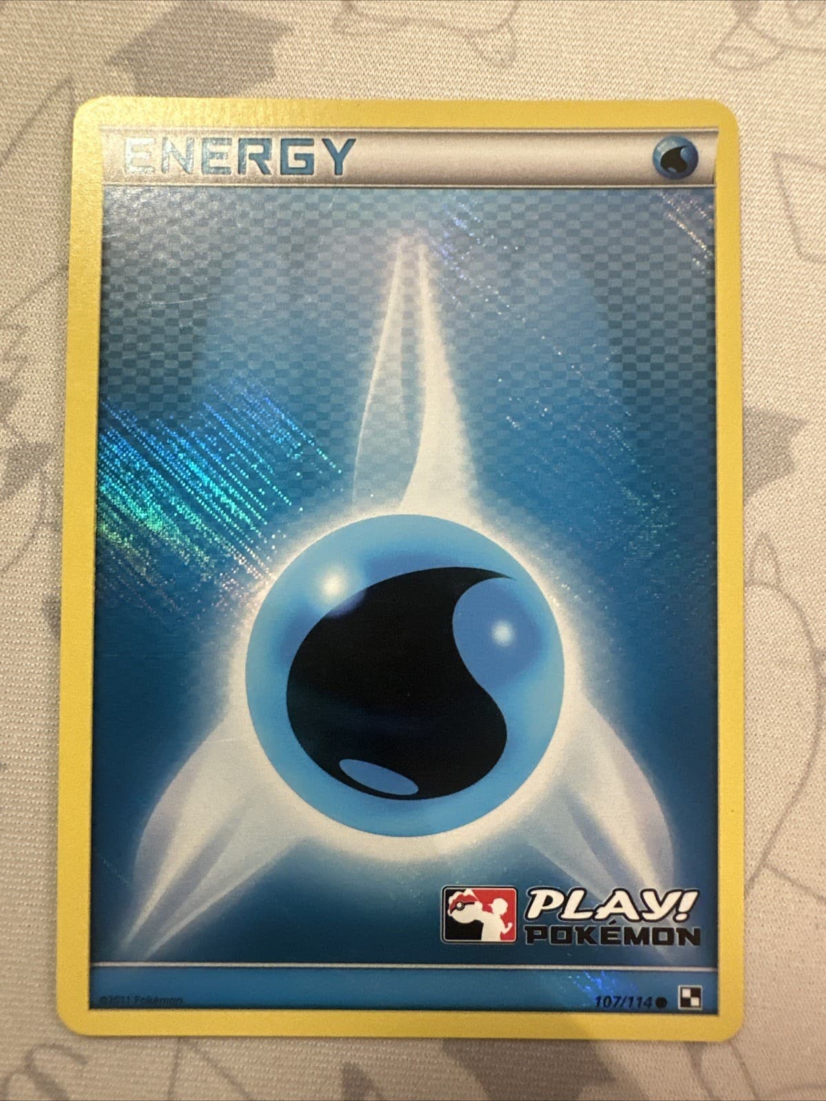 Water Energy Crosshatch League Play Promo 107 Holo Pokemon Black & White
