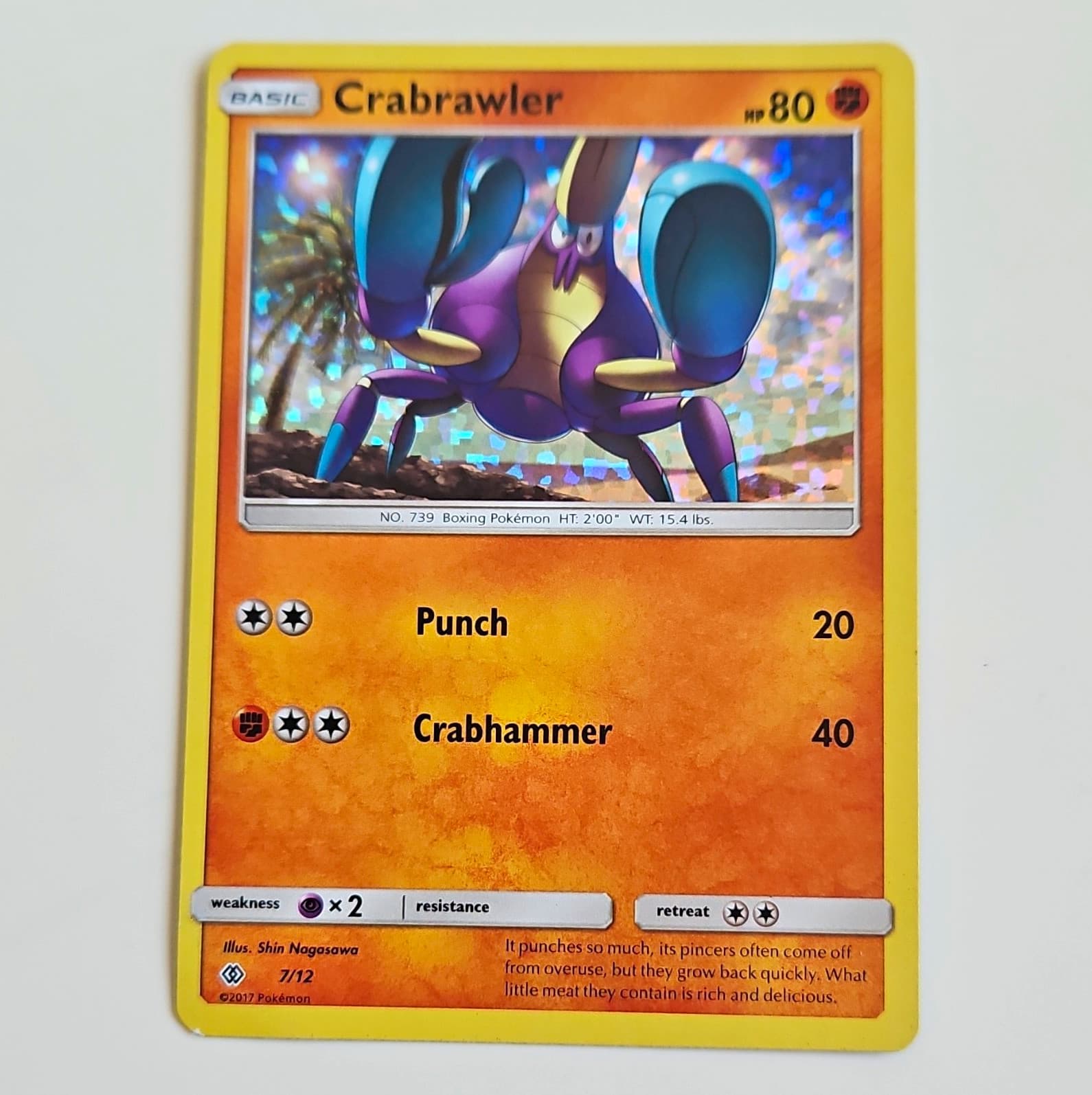 Pokemon Crabrawler 7/12 McDonald's 2017 Holo Promo EN Basic 80HP