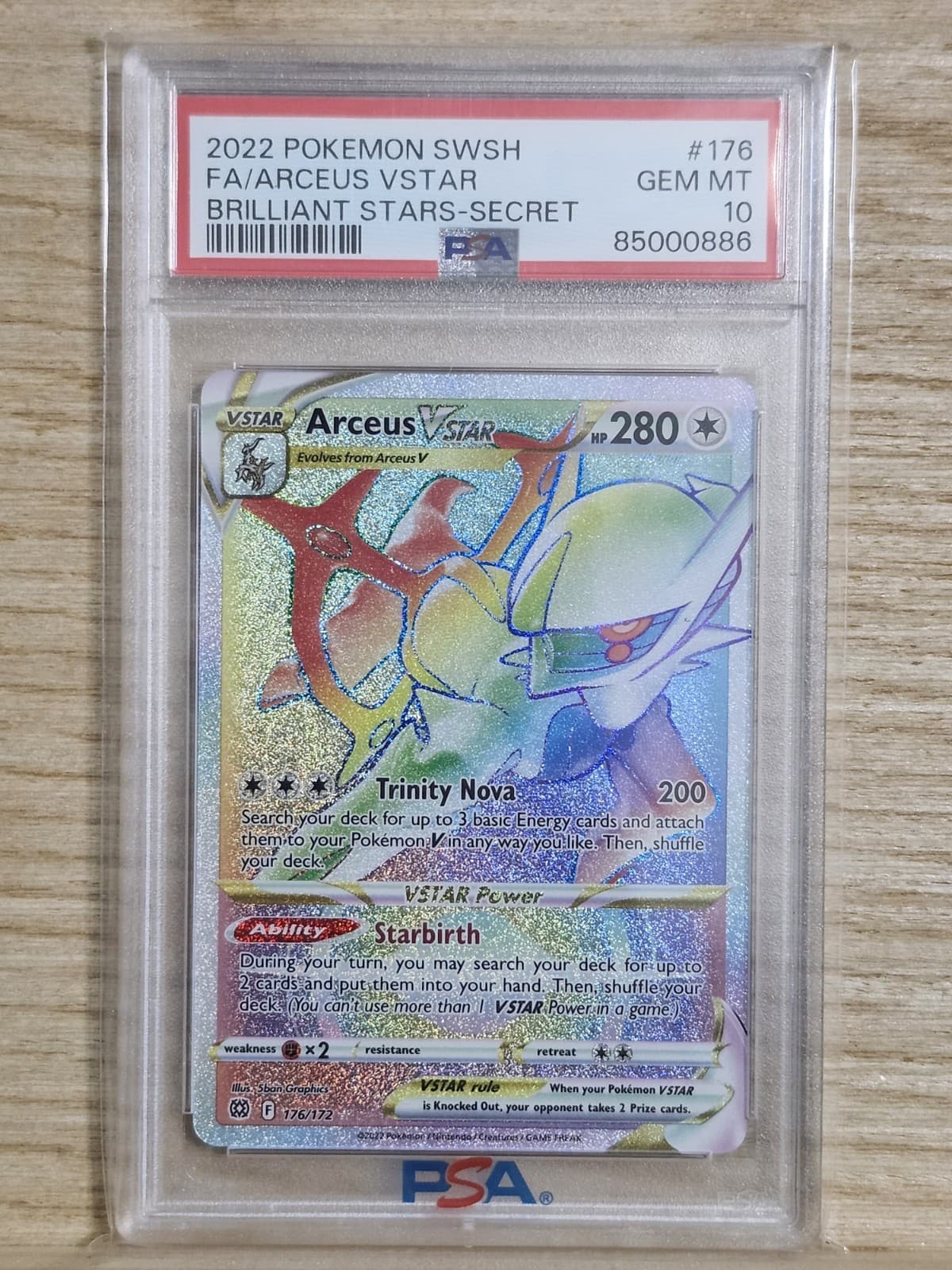 Pokemon Brilliant Stars 176/172 Arceus VSTAR PSA 10