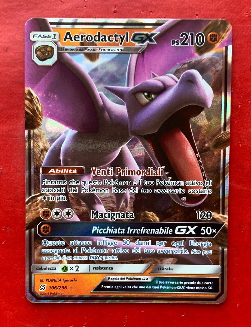 Lotto Carte Pokemon 106/236 AERODACTYL GX [Sintonia Mentale] ITA
