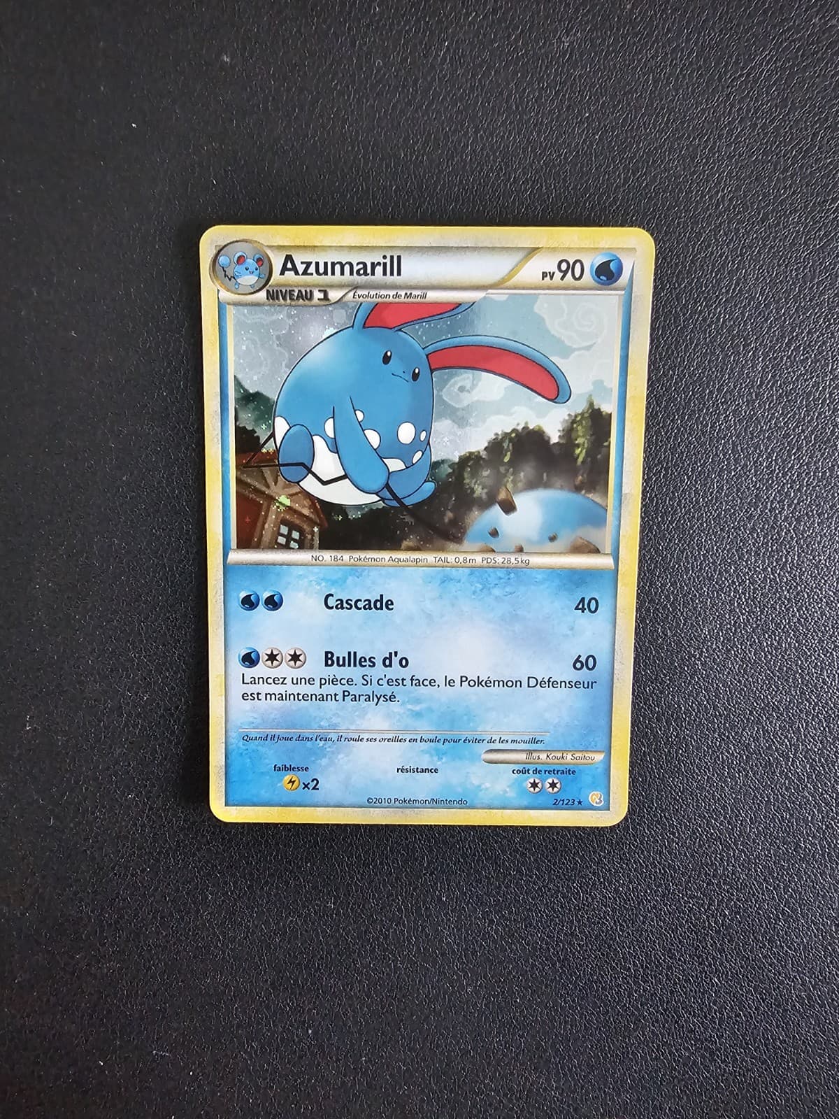 Carte Pokémon Azumarill 2/123 HOLO HGSS Heartgold SoulSilver Exc FR