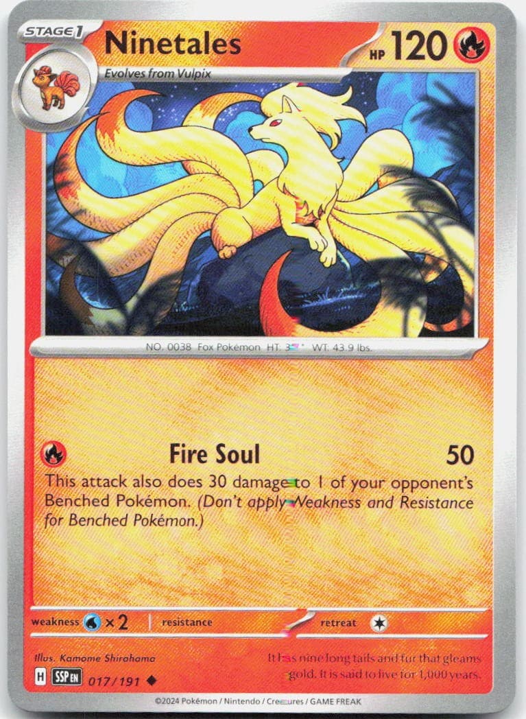 Ninetales 017/191 17 SV08 Surging Sparks U NM English Pokémon