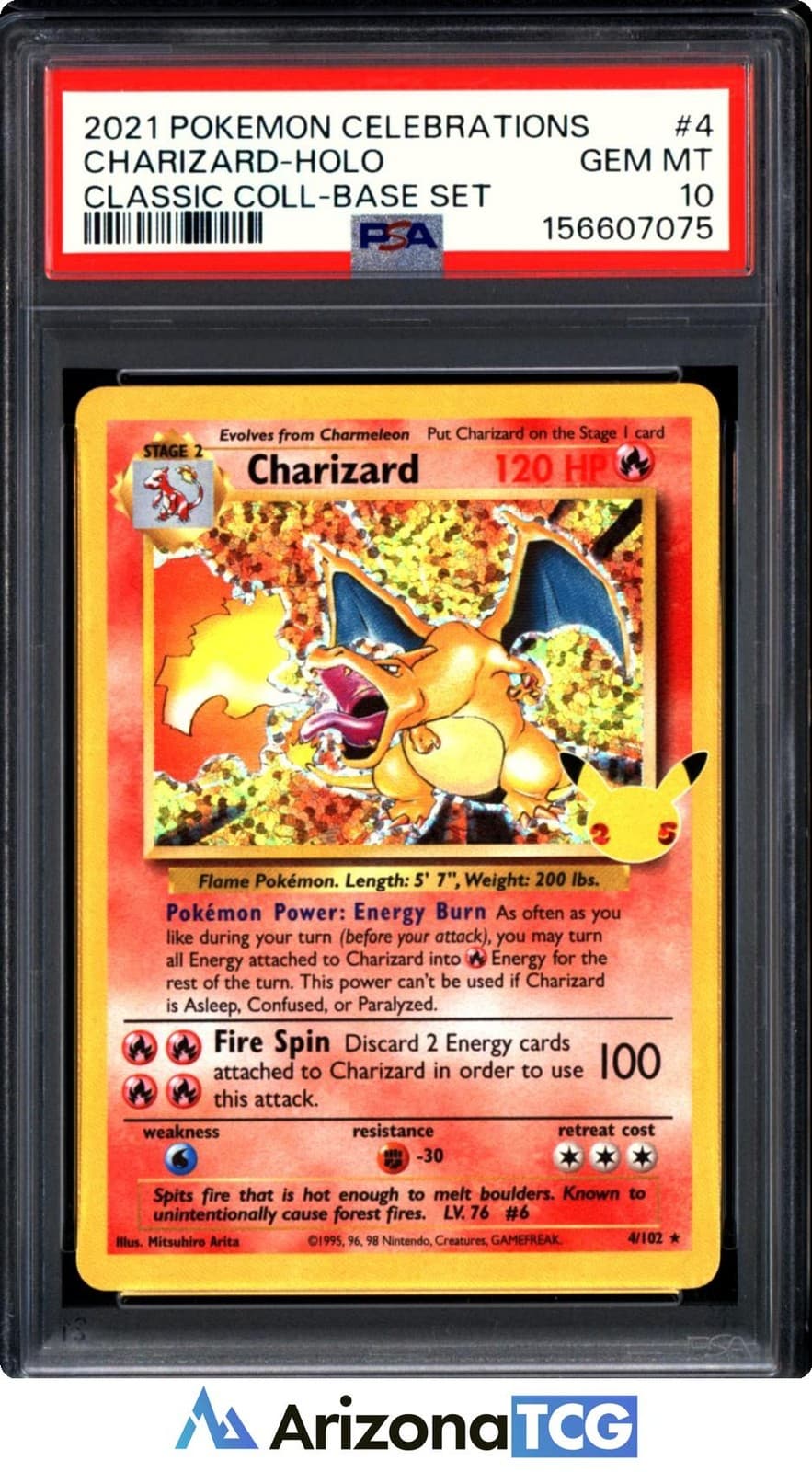 Pokemon 2021 Charizard 4/102 Holo Celebrations Classics GEM MINT PSA 10