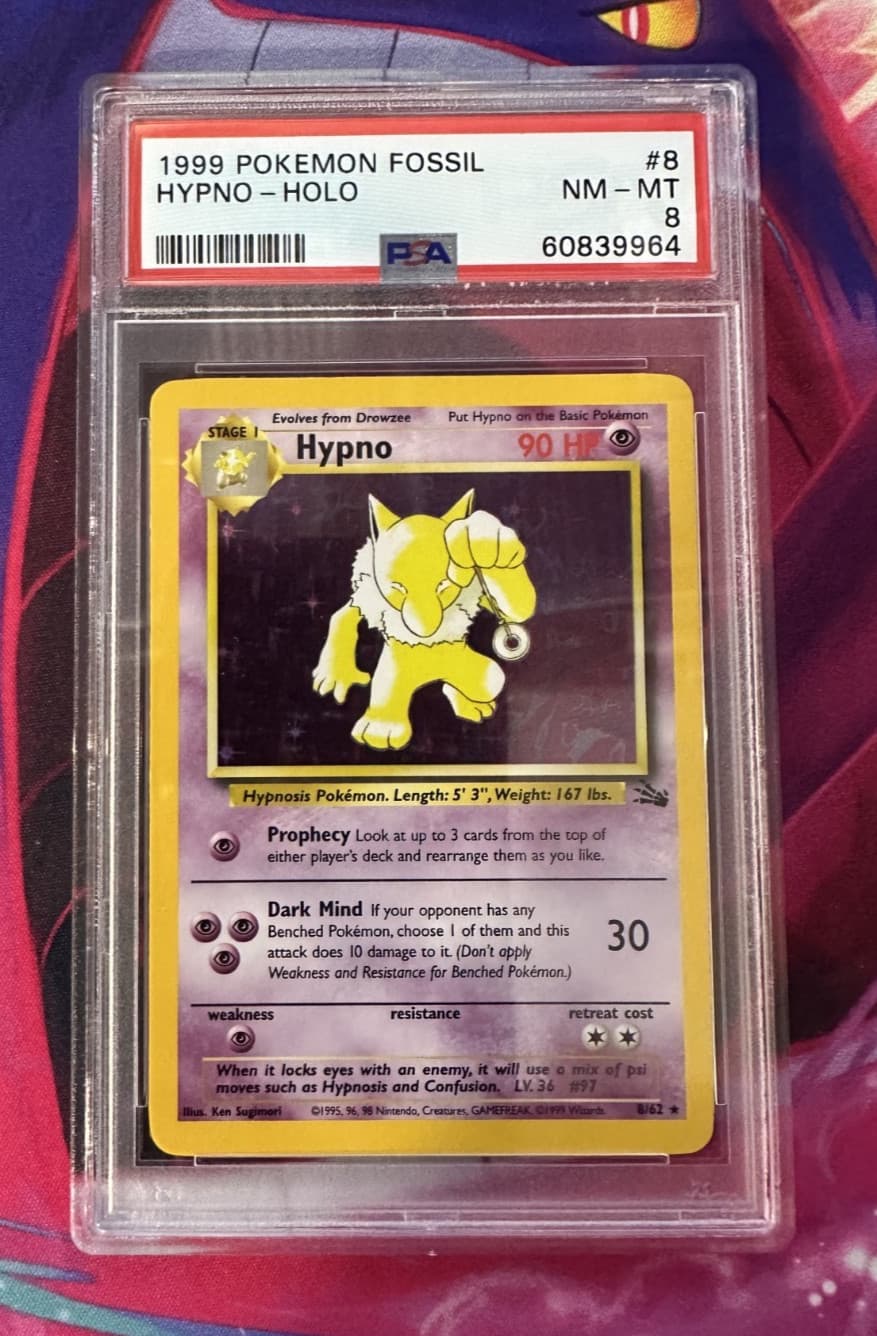 Hypno 8/62 Fossil English PSA Graded 8 Pokemon TCG