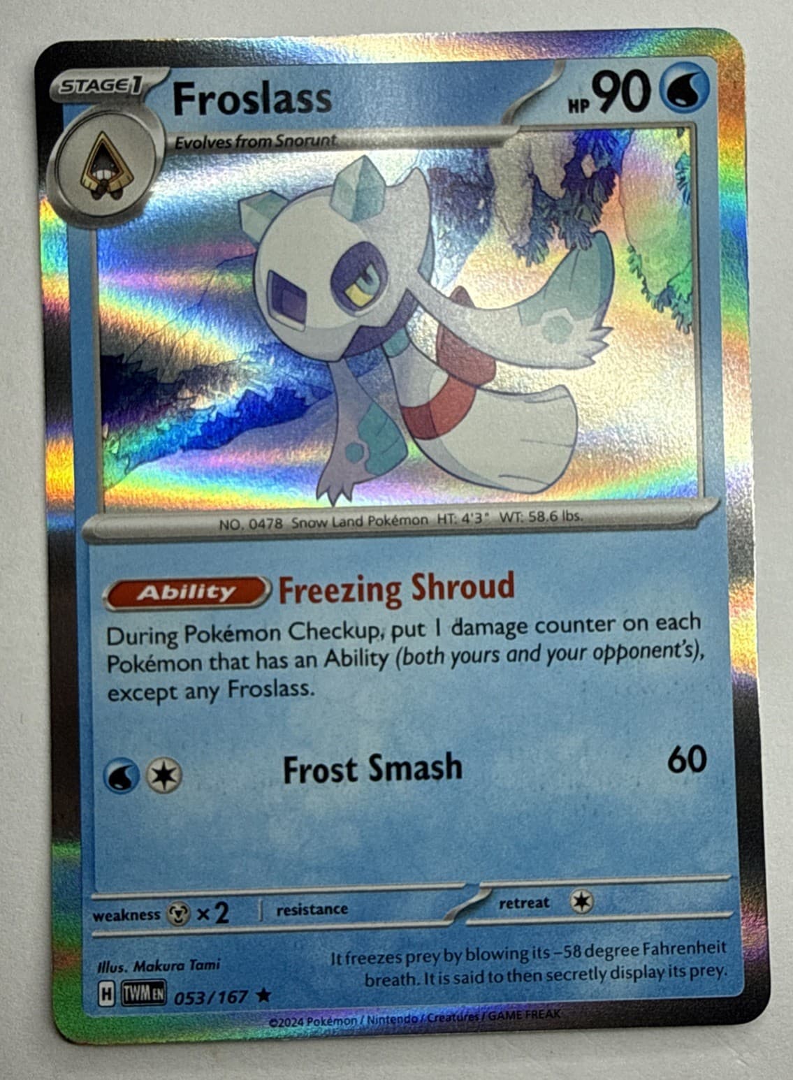 Froslass 53/167 Holo Rare Twilight Masquerade Pokémon TCG - Near Mint