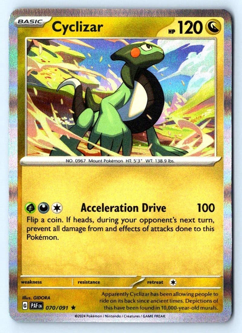 Cyclizar 70/91 Paldean Fates Holo Pokemon NM