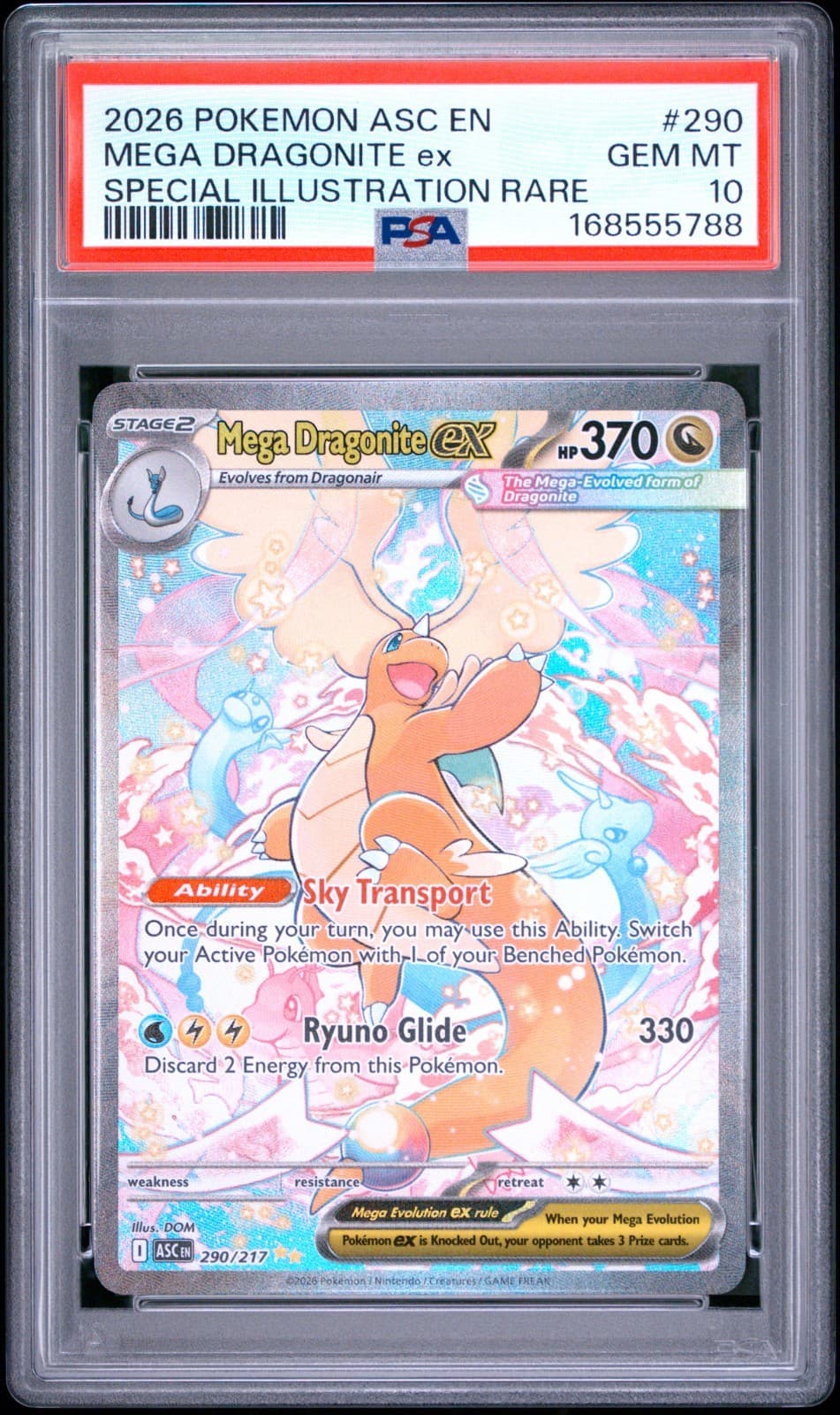 2026 Pokémon Ascended ASC EN #290 Mega Dragonite ex Special Illustration PSA 10