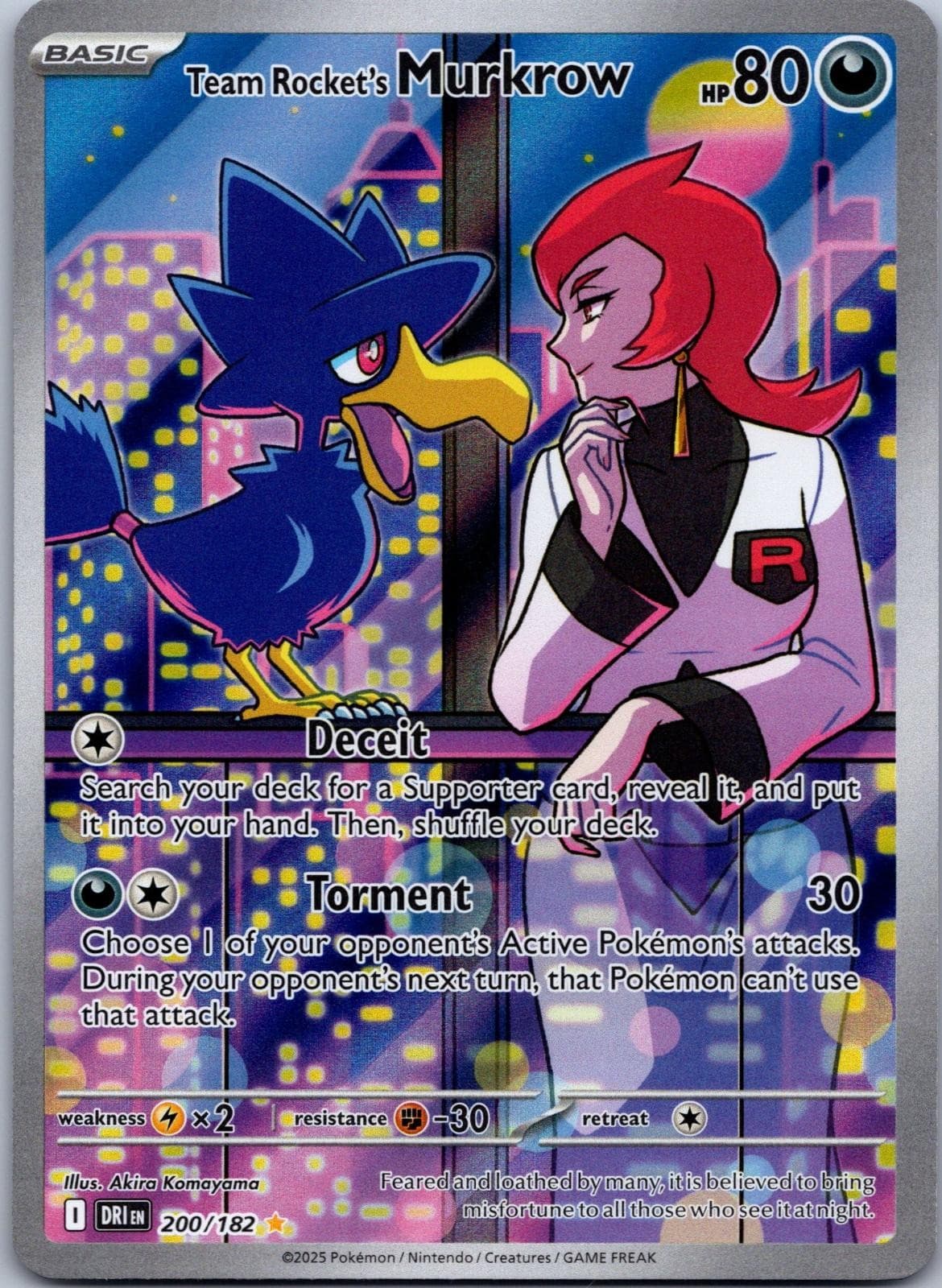Team Rocket's Murkrow 200/182 Destined Rivals Pokemon Holo NM/M