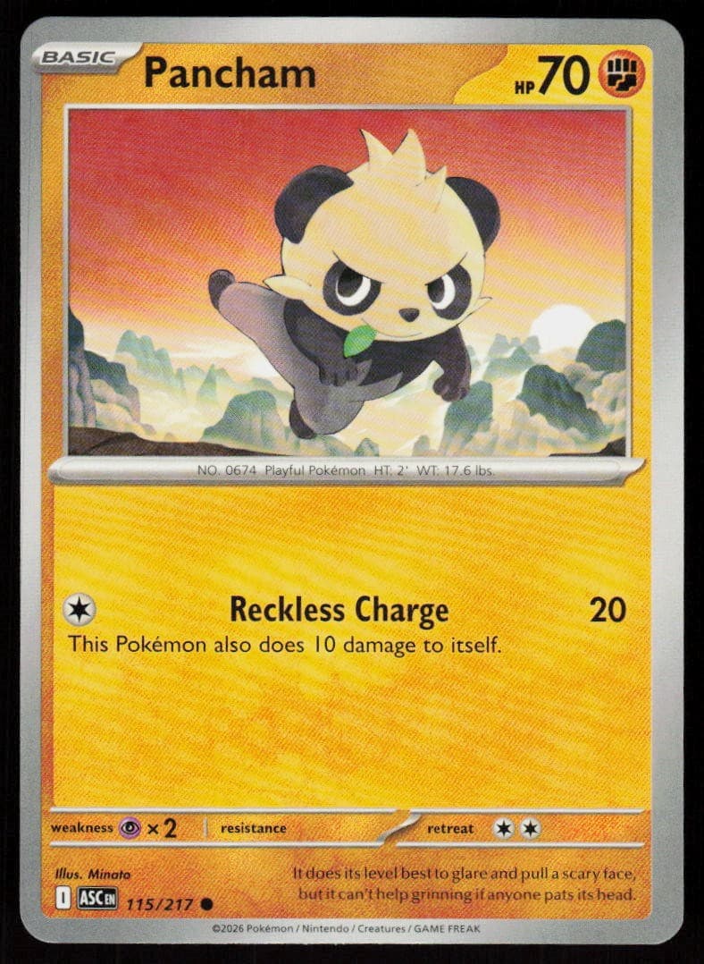 Pancham 115/217 Common Ascended Heroes Pokemon Near Mint