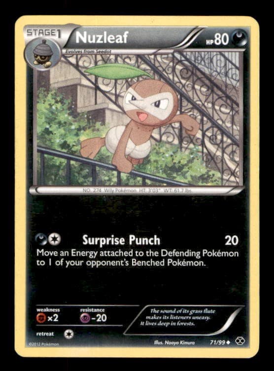 Nuzleaf 71/99 Uncommon Next Destinies Pokemon Moderately Played