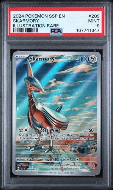 Skarmory 209/191 Sv08: Surging Sparks Holo PSA 9