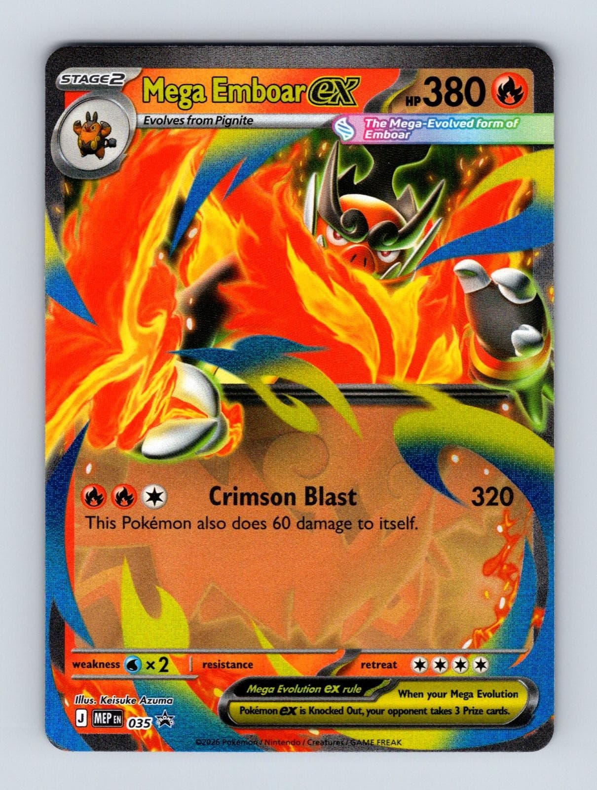 Mega Emboar ex 035 Holo Promo ME: Mega Evolution Promo Pokemon Near Mint