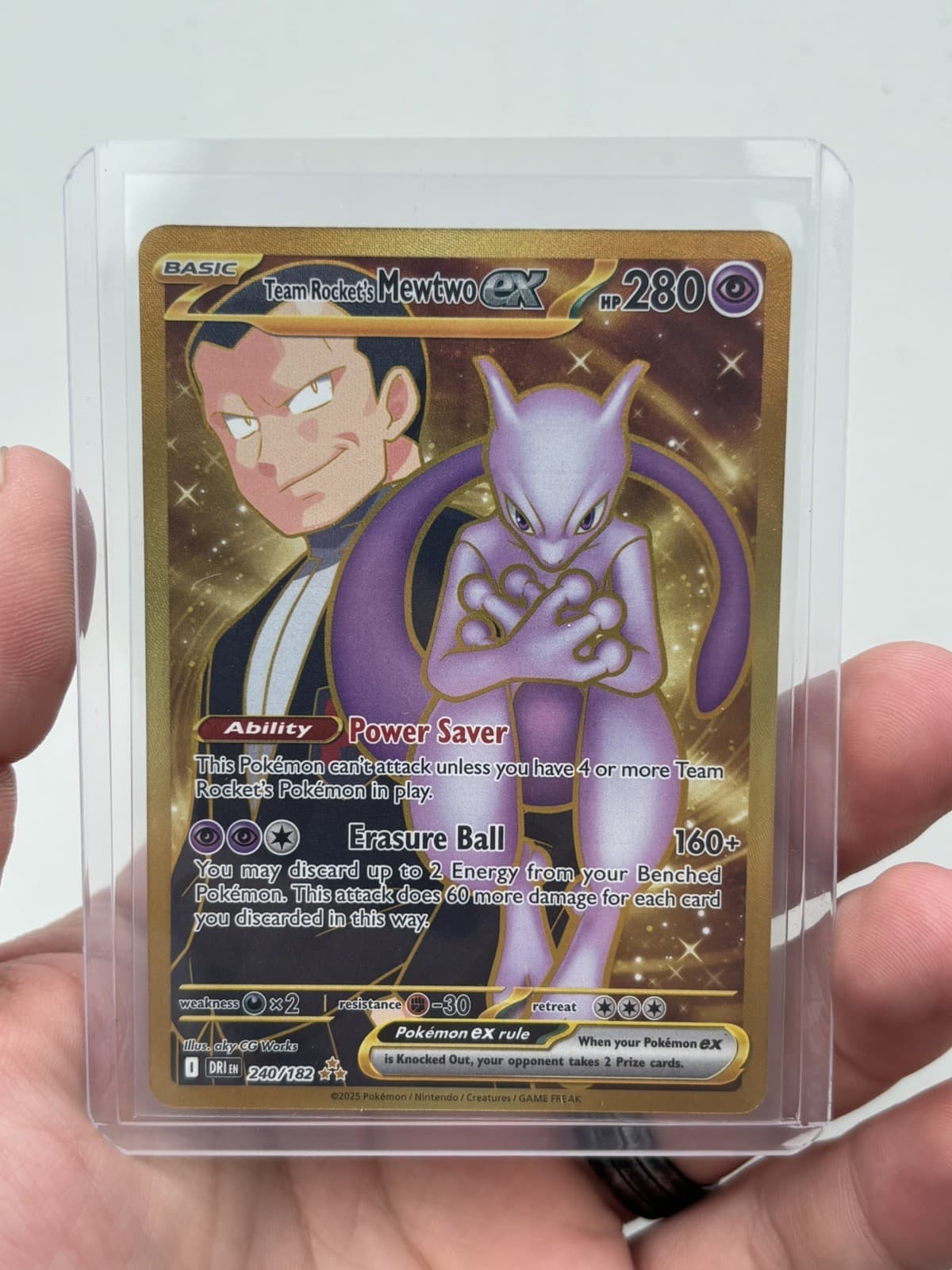 Team Rocket's Mewtwo ex 240/182 Pokemon TCG Destined Rivals NM
