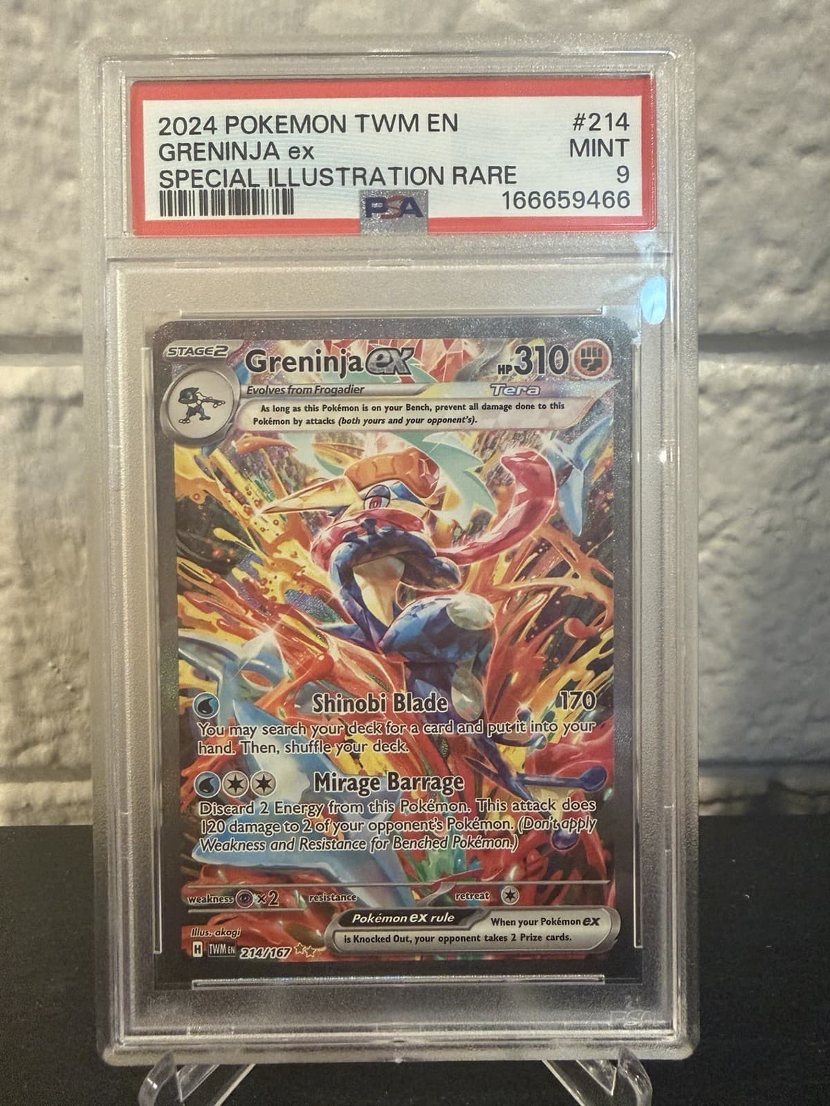 Greninja ex 214/167 Pokemon Sv06: Twilight Masquerade Holo SIR PSA 9 MINT