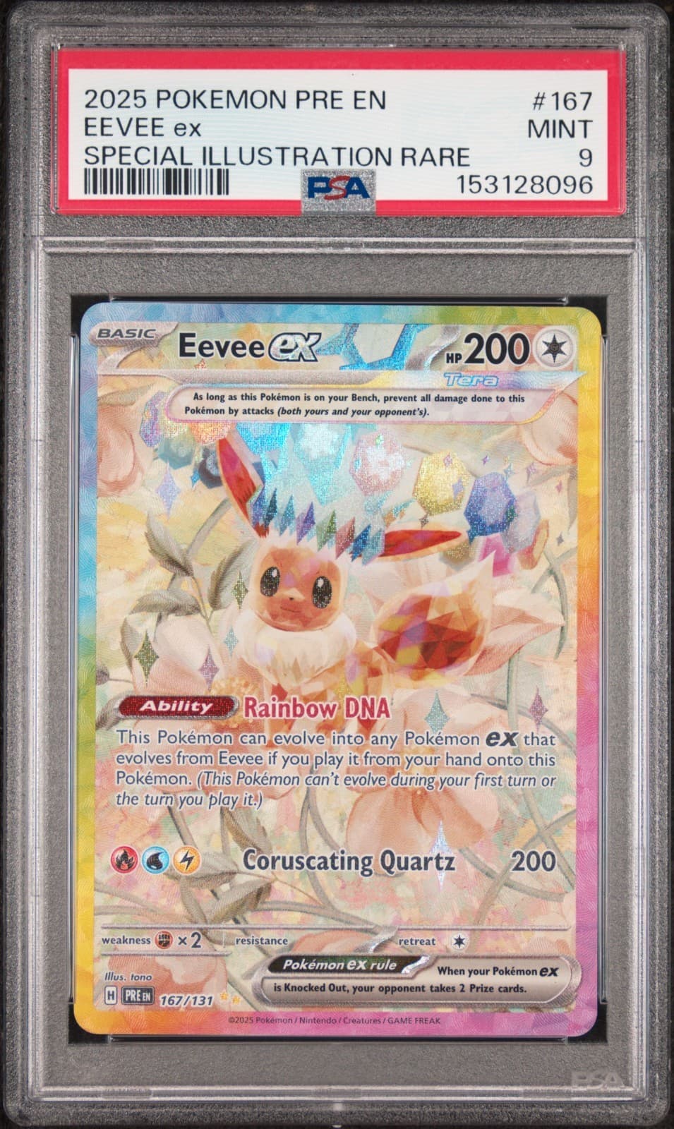 Pokemon TCG Eevee ex SIR 167/131 Prismatic Evolutions - PSA 9 Mint