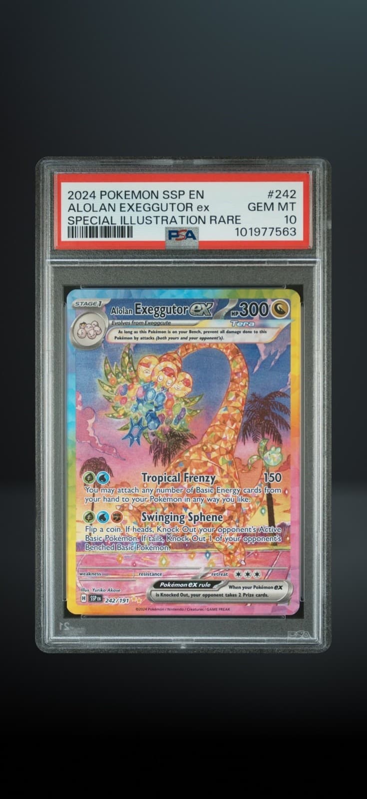Alolan Exeggutor ex 242/191 Sv08: Surging Sparks Holo PSA10