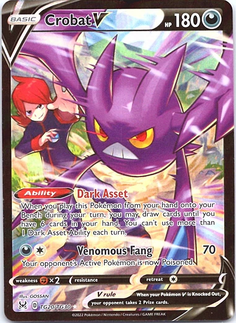 CROBAT V TG20/TG30 HOLO V LOST ORIGIN TRAINER GALLERY POKEMON NM